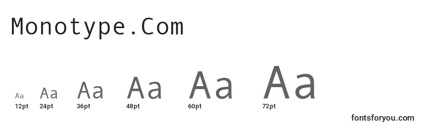 Monotype.Com Font Sizes