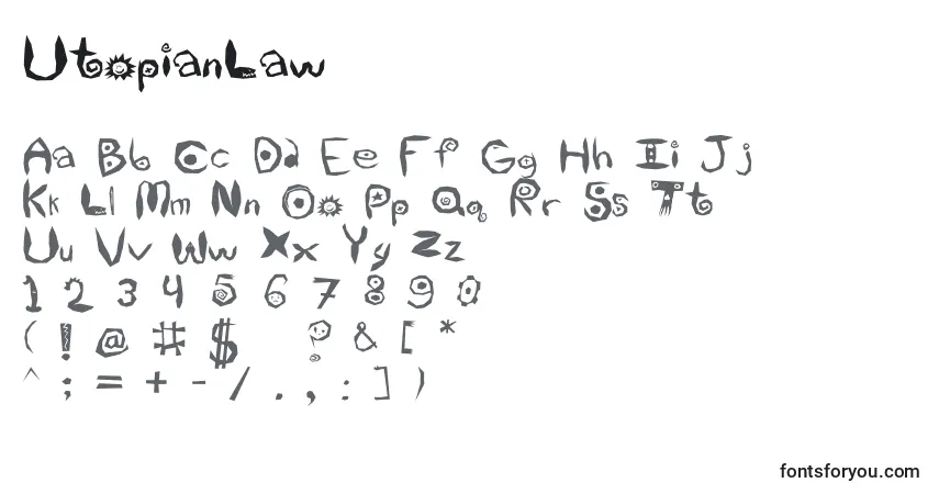 A fonte UtopianLaw – alfabeto, números, caracteres especiais