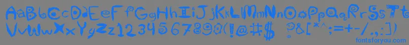 フォントUtopianLaw – 灰色の背景に青い文字