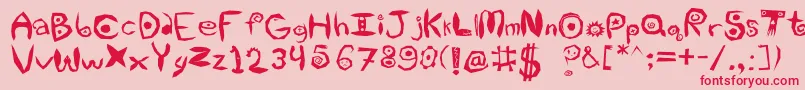 フォントUtopianLaw – ピンクの背景に赤い文字