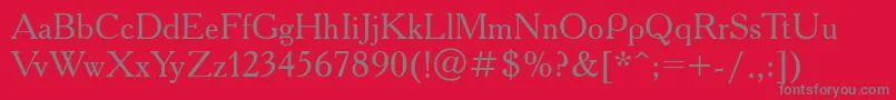 Acd55Ac-Schriftart – Graue Schriften auf rotem Hintergrund