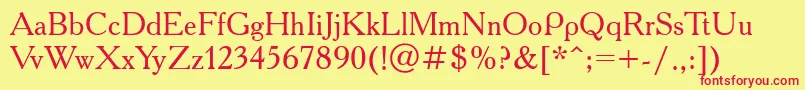 Acd55Ac Font – Red Fonts on Yellow Background