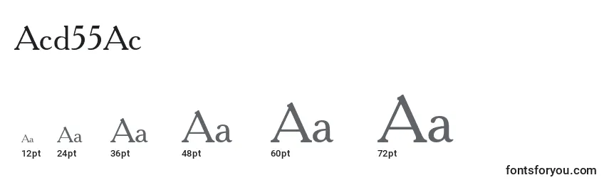Größen der Schriftart Acd55Ac