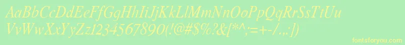 Romandeadfno2stdItalic Font – Yellow Fonts on Green Background