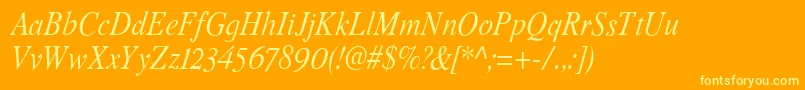 Romandeadfno2stdItalic Font – Yellow Fonts on Orange Background