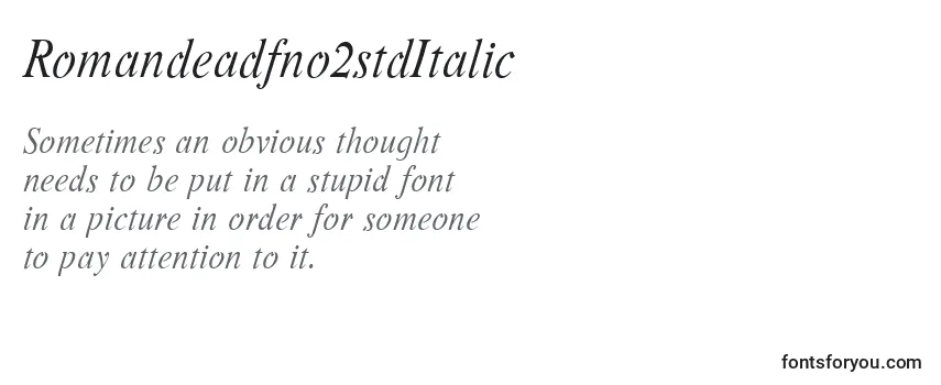 Review of the Romandeadfno2stdItalic (57308) Font