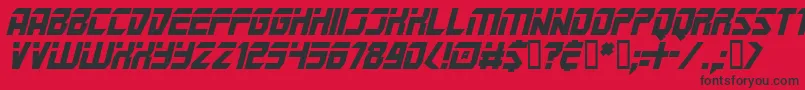 MarsPoliceItalic Font – Black Fonts on Red Background