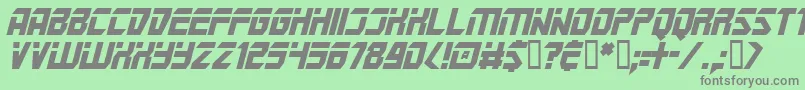 MarsPoliceItalic Font – Gray Fonts on Green Background