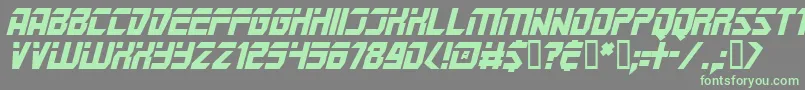 MarsPoliceItalic-Schriftart – Grüne Schriften auf grauem Hintergrund