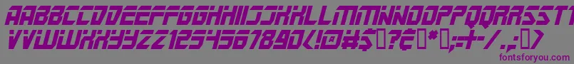 フォントMarsPoliceItalic – 紫色のフォント、灰色の背景