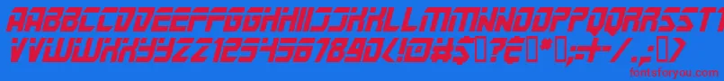 MarsPoliceItalic Font – Red Fonts on Blue Background