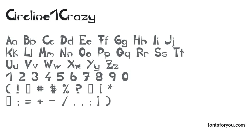 A fonte Circline1Crazy – alfabeto, números, caracteres especiais