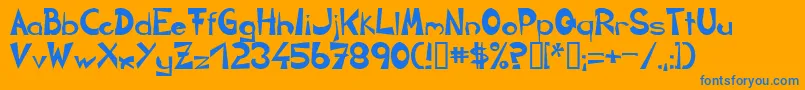 Circline1Crazy Font – Blue Fonts on Orange Background