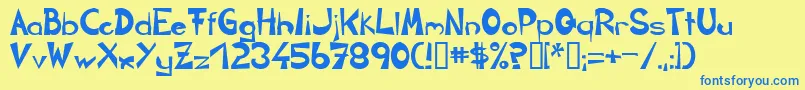 Circline1Crazy Font – Blue Fonts on Yellow Background