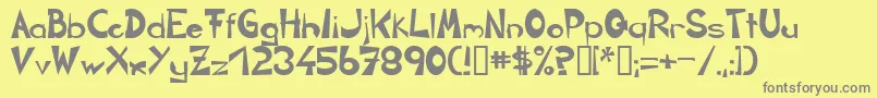 Circline1Crazy Font – Gray Fonts on Yellow Background