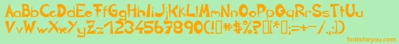 Circline1Crazy Font – Orange Fonts on Green Background