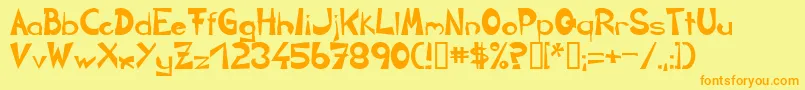 Circline1Crazy Font – Orange Fonts on Yellow Background