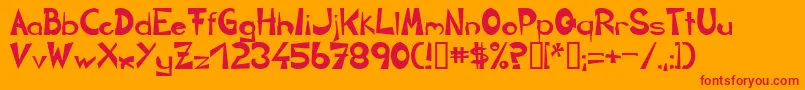 Czcionka Circline1Crazy – czerwone czcionki na pomarańczowym tle