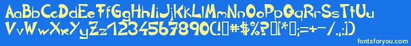 Circline1Crazy Font – Yellow Fonts on Blue Background