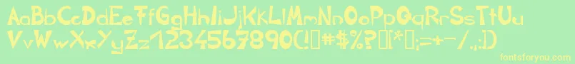 Circline1Crazy Font – Yellow Fonts on Green Background