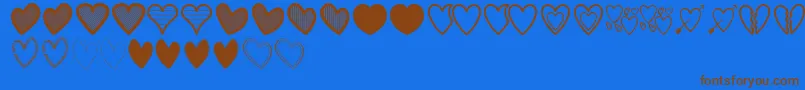 HeartsSt Font – Brown Fonts on Blue Background