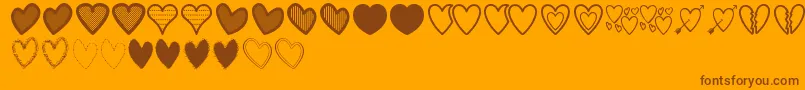 HeartsSt Font – Brown Fonts on Orange Background