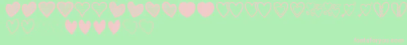 HeartsSt Font – Pink Fonts on Green Background