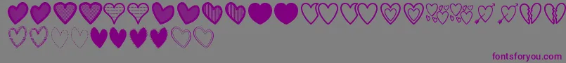 HeartsSt-Schriftart – Violette Schriften auf grauem Hintergrund