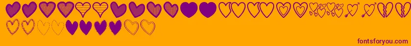 HeartsSt Font – Purple Fonts on Orange Background