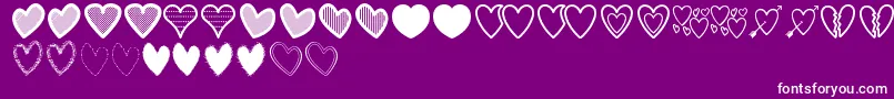 HeartsSt Font – White Fonts on Purple Background