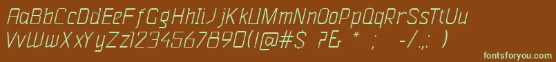 Шрифт VazariSansSerif – зелёные шрифты на коричневом фоне