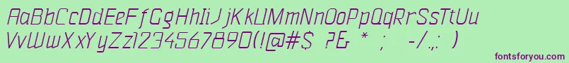 Шрифт VazariSansSerif – фиолетовые шрифты на зелёном фоне