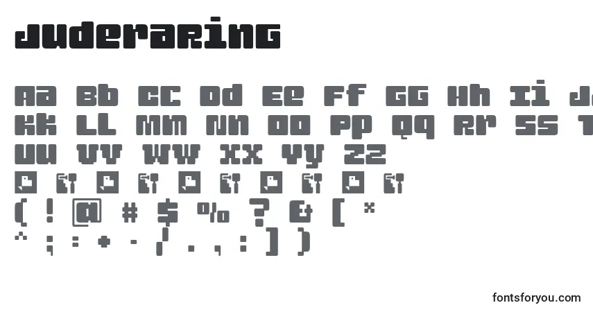 Schriftart JuderaRing – Alphabet, Zahlen, spezielle Symbole