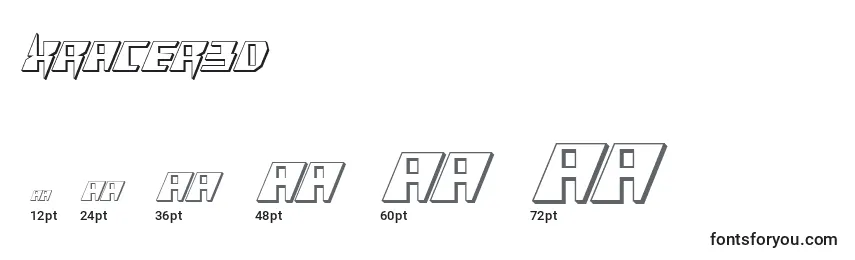 Größen der Schriftart Xracer3D
