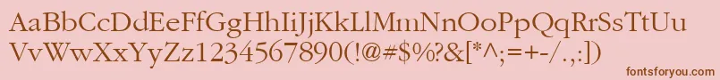 Aggcl-Schriftart – Braune Schriften auf rosa Hintergrund