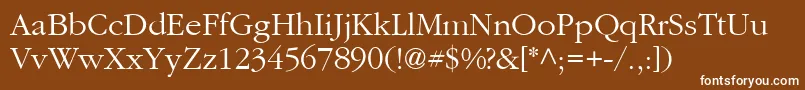 フォントAggcl – 茶色の背景に白い文字
