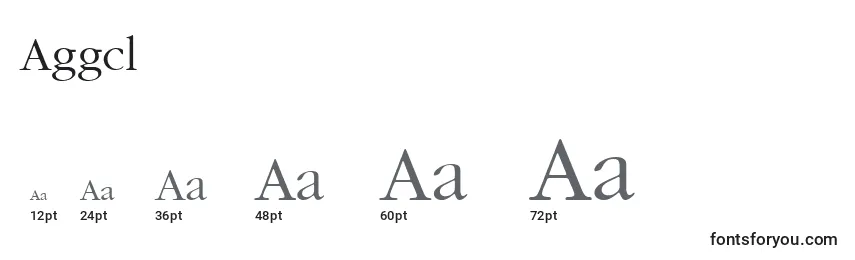 Größen der Schriftart Aggcl