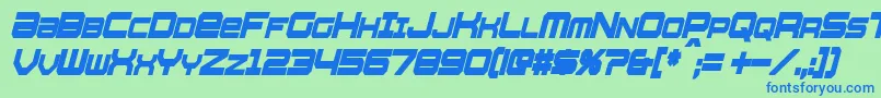 WhittleCondensedBoldItalic Font – Blue Fonts on Green Background