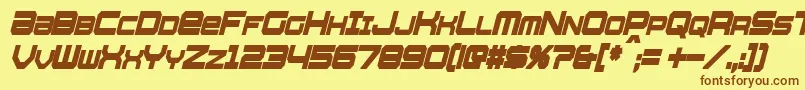 WhittleCondensedBoldItalic Font – Brown Fonts on Yellow Background