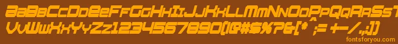 WhittleCondensedBoldItalic Font – Orange Fonts on Brown Background