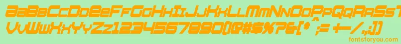 WhittleCondensedBoldItalic Font – Orange Fonts on Green Background