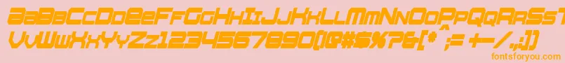 WhittleCondensedBoldItalic Font – Orange Fonts on Pink Background