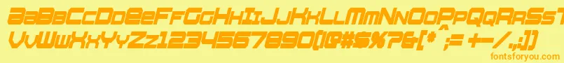 WhittleCondensedBoldItalic Font – Orange Fonts on Yellow Background