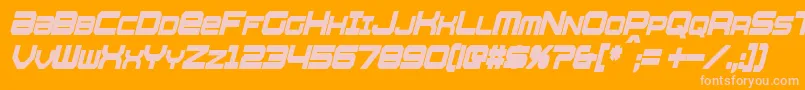 WhittleCondensedBoldItalic Font – Pink Fonts on Orange Background