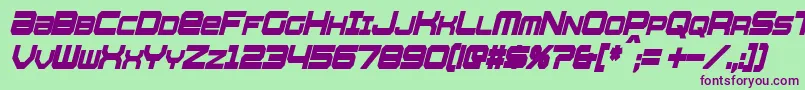 WhittleCondensedBoldItalic Font – Purple Fonts on Green Background
