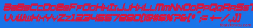 WhittleCondensedBoldItalic Font – Red Fonts on Blue Background