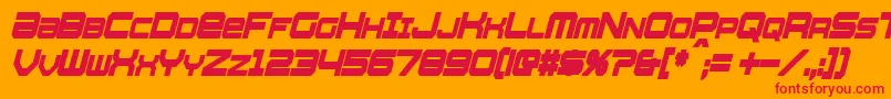 Police WhittleCondensedBoldItalic – polices rouges sur fond orange