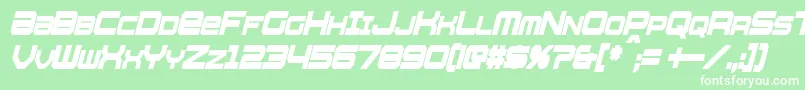 WhittleCondensedBoldItalic Font – White Fonts on Green Background