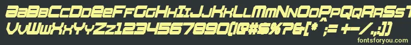 フォントWhittleCondensedBoldItalic – 黒い背景に黄色の文字