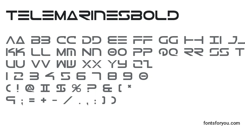 Fuente TeleMarinesBold - alfabeto, números, caracteres especiales